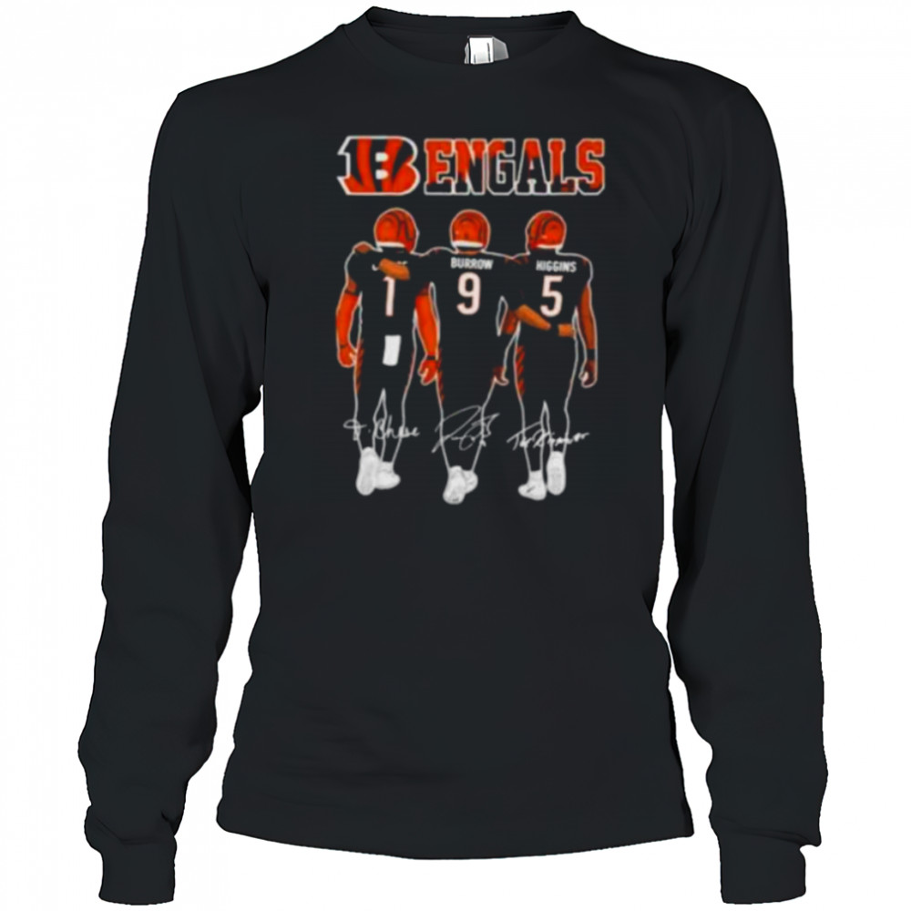 Cincinnati Bengals Chase Burrow Higgins Signatures Shirt Long Sleeved