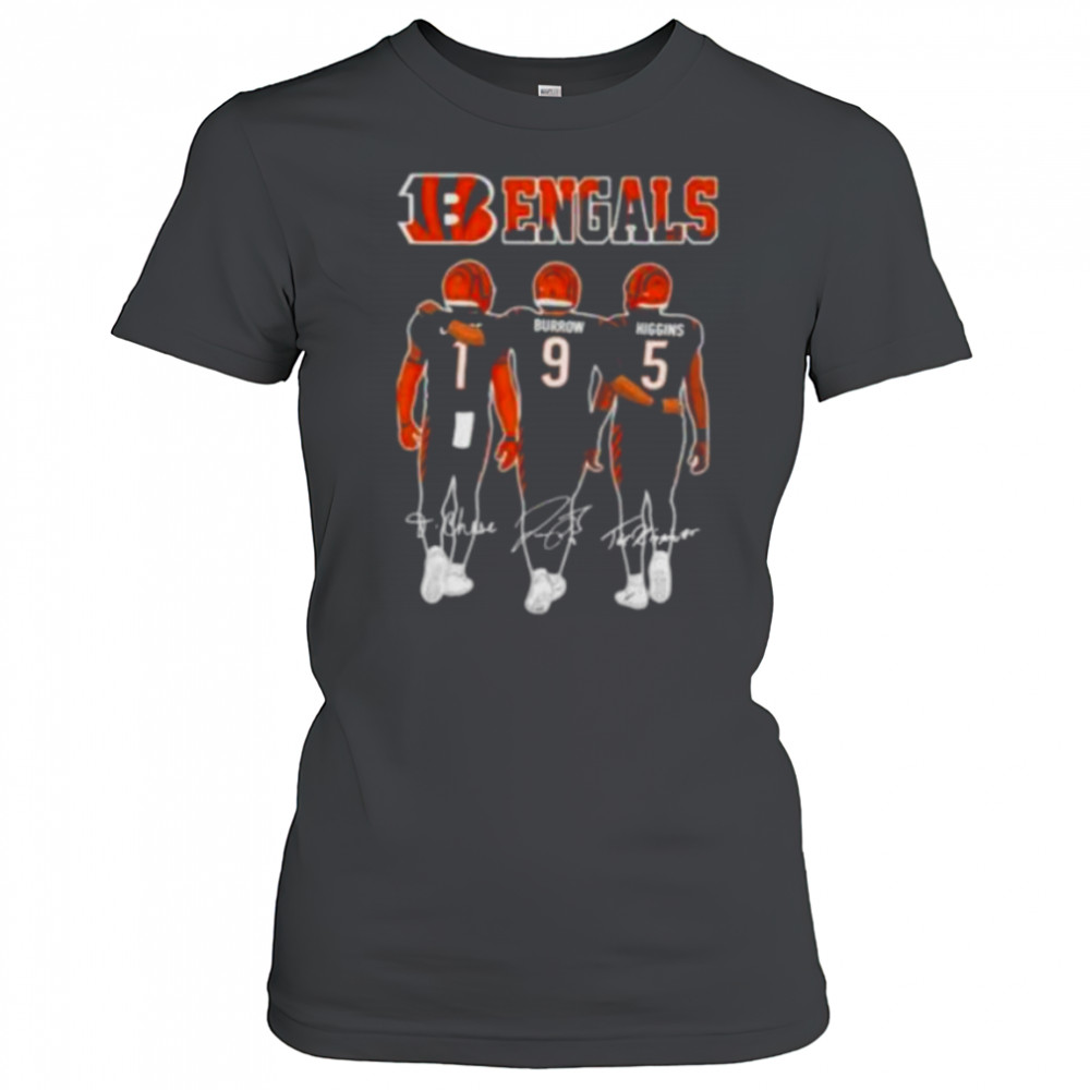 Cincinnati Bengals Chase Burrow Higgins Signatures Shirt Women's T-shirt