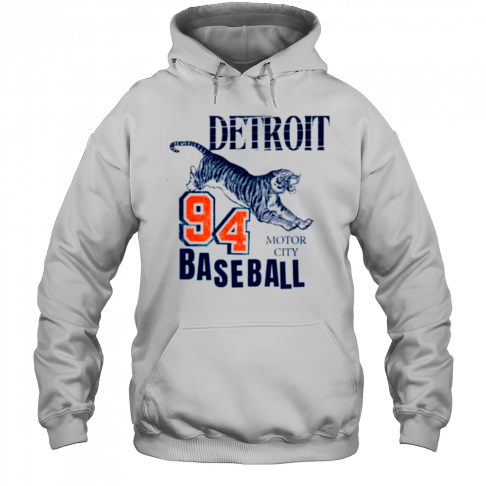 Detroit Motor City Baseball Tiger Graphic T Shirt Hoodie