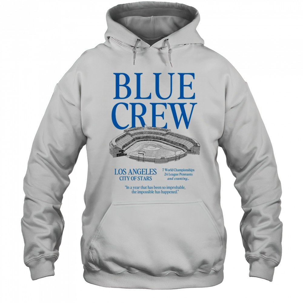 Los Angeles Dodgers Blue Crew Unisex Heavyweight T Shirt Hoodie