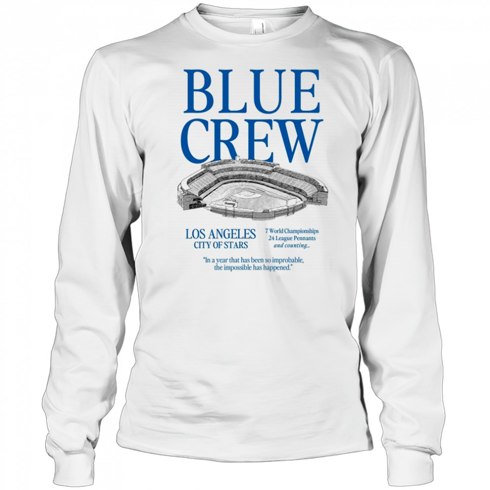 Los Angeles Dodgers Blue Crew Unisex Heavyweight T Shirt Long Sleeved
