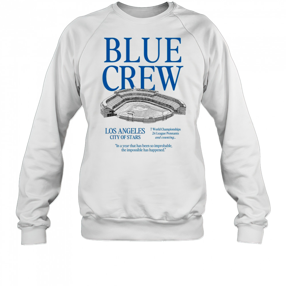 Los Angeles Dodgers Blue Crew Unisex Heavyweight T Shirt Sweatshirt