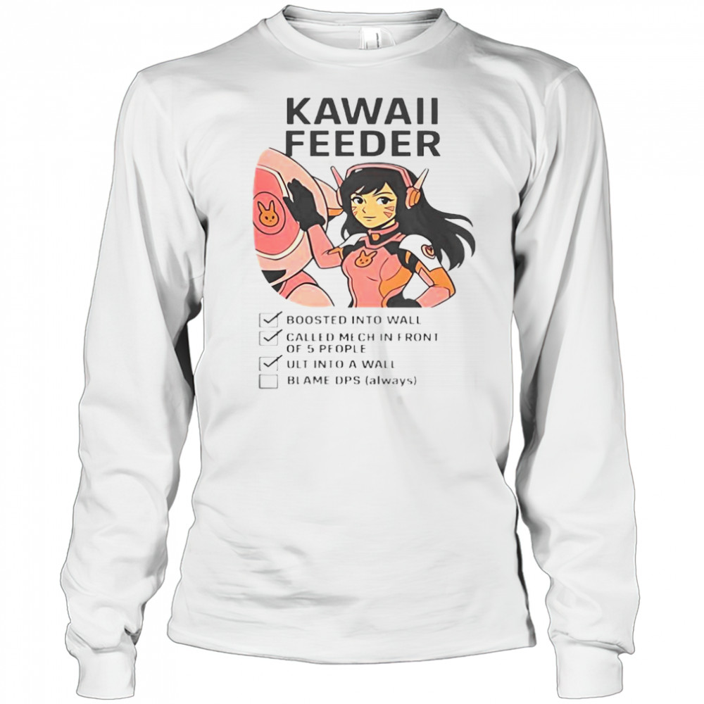Overwatch D.Va Kawaii Feeder Gamer Checklist T-Shirt Long Sleeved
