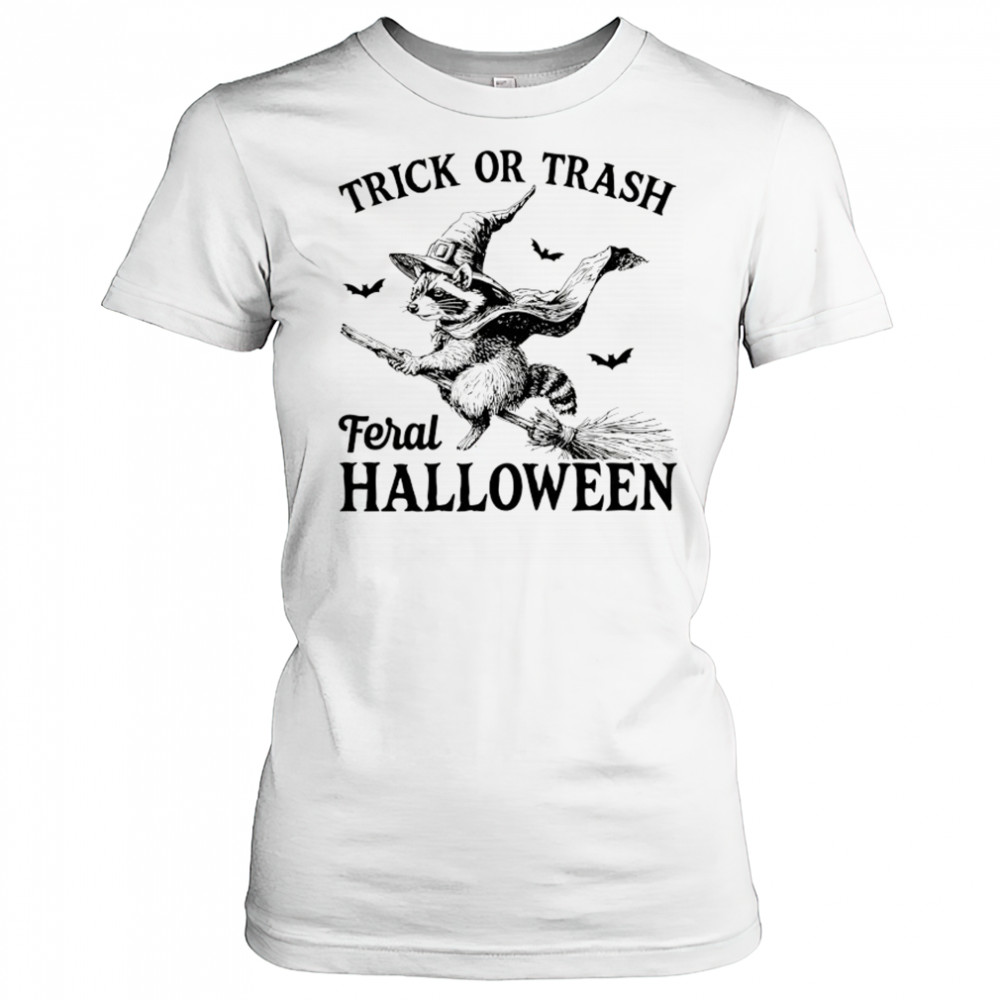 Wizard Raccoon trick or trash feral Halloween shirt Women's T-shirt