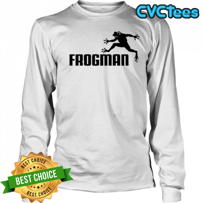 Leaping Frogman black white shirt Long Sleeved