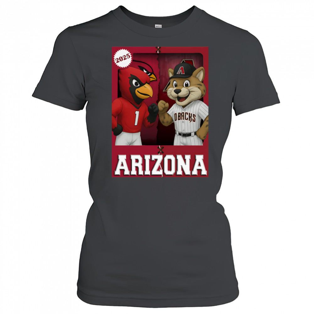 Arizona Cardinals and Arizona Diamondbacks mascot play card shirt Women's T-shirt
