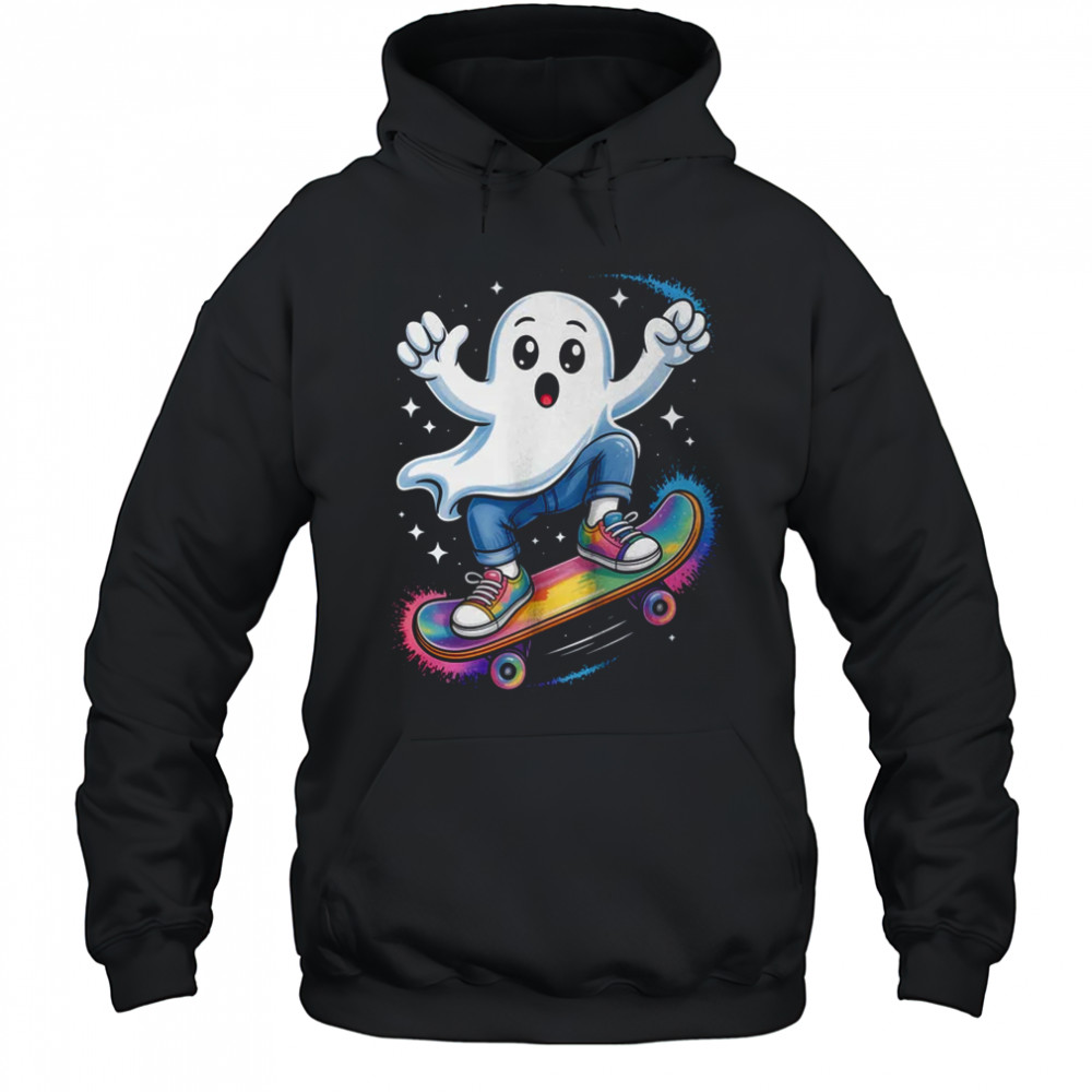 Ghost On Skateboard Funny Halloween Costume Skateboarding shirt Hoodie
