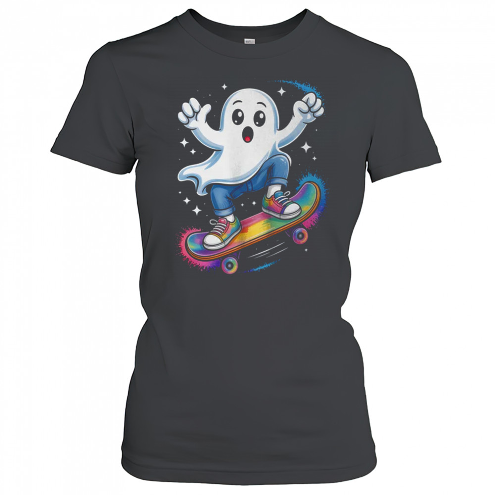 Ghost On Skateboard Funny Halloween Costume Skateboarding shirt Women's T-shirt