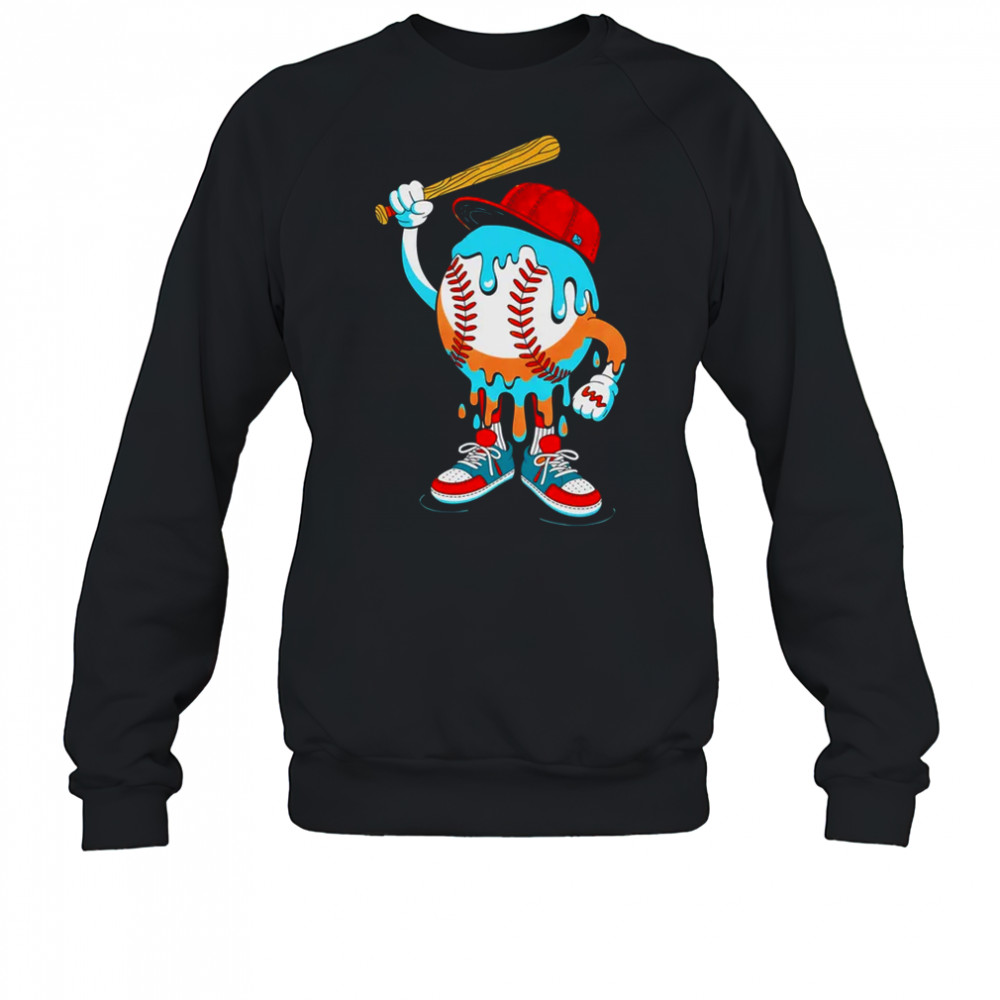 Ice Cream Drip Baseball Spots Baseball Drip For Girls Kids shirt Sweatshirt