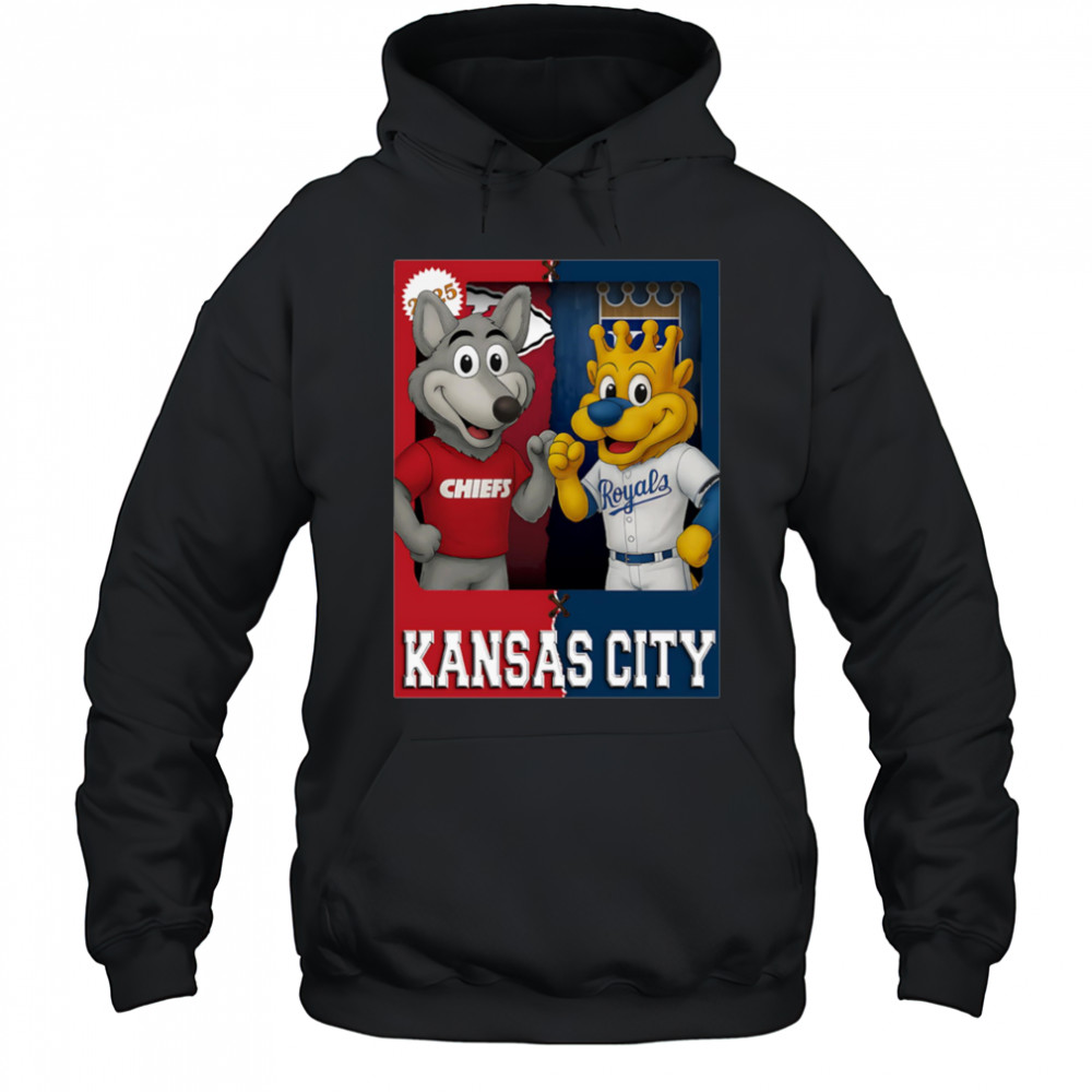 Kansas City Chiefs and Kansas City Royals mascot play card shirt Hoodie