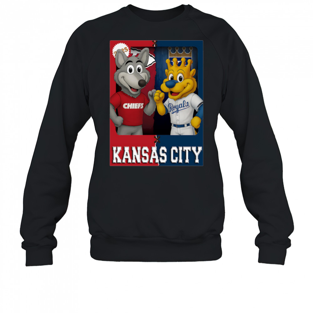 Kansas City Chiefs and Kansas City Royals mascot play card shirt Sweatshirt