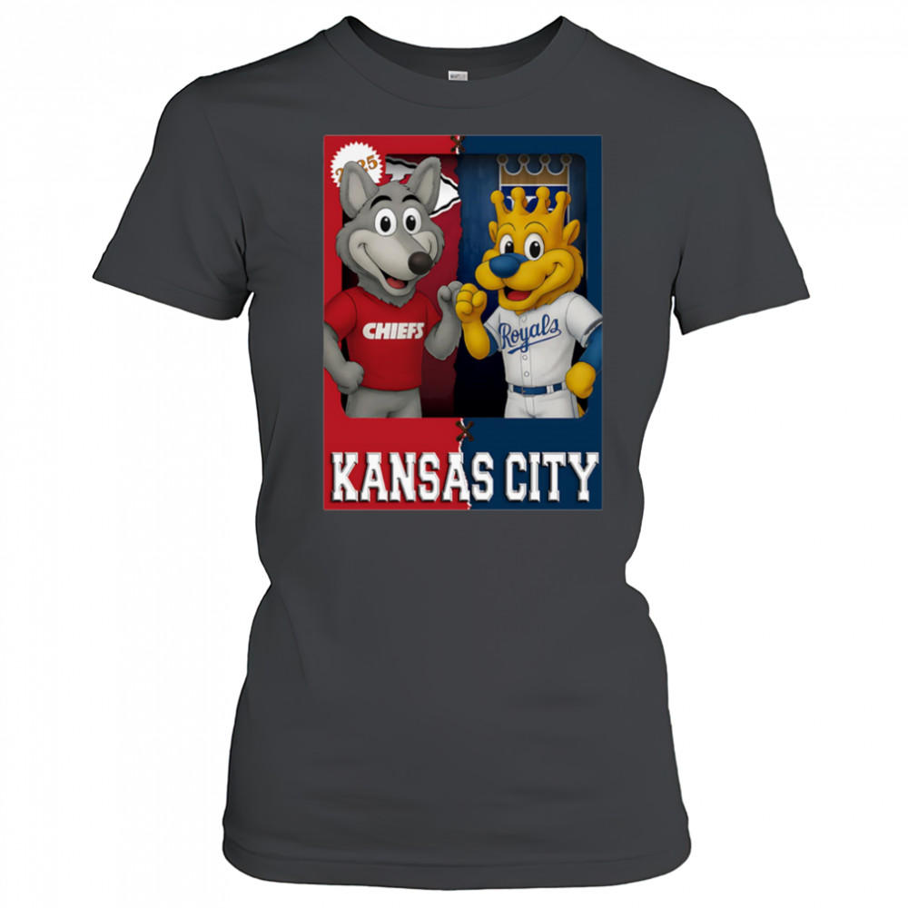 Kansas City Chiefs and Kansas City Royals mascot play card shirt Women's T-shirt