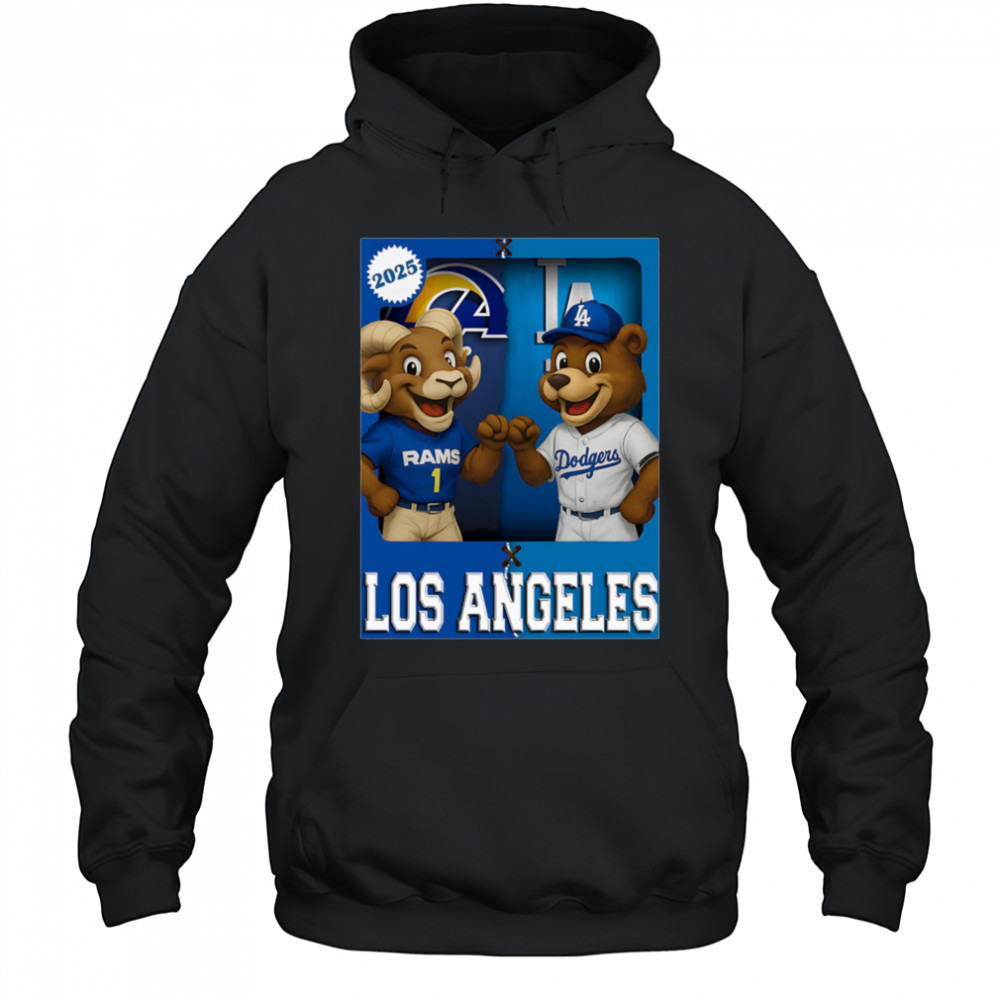 Los Angeles Rams and Los Angeles Dodgers mascot play card shirt Hoodie