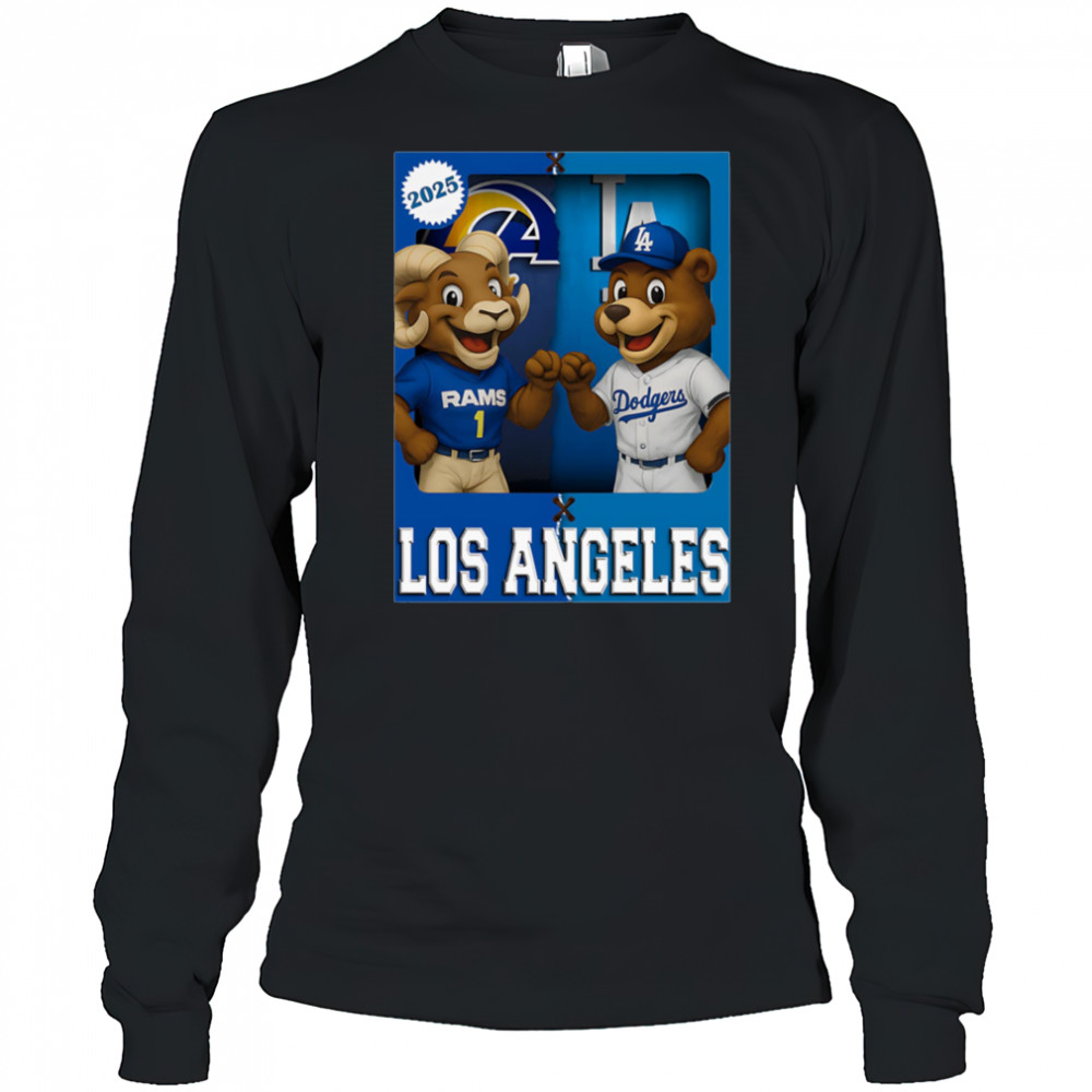 Los Angeles Rams and Los Angeles Dodgers mascot play card shirt Long Sleeved