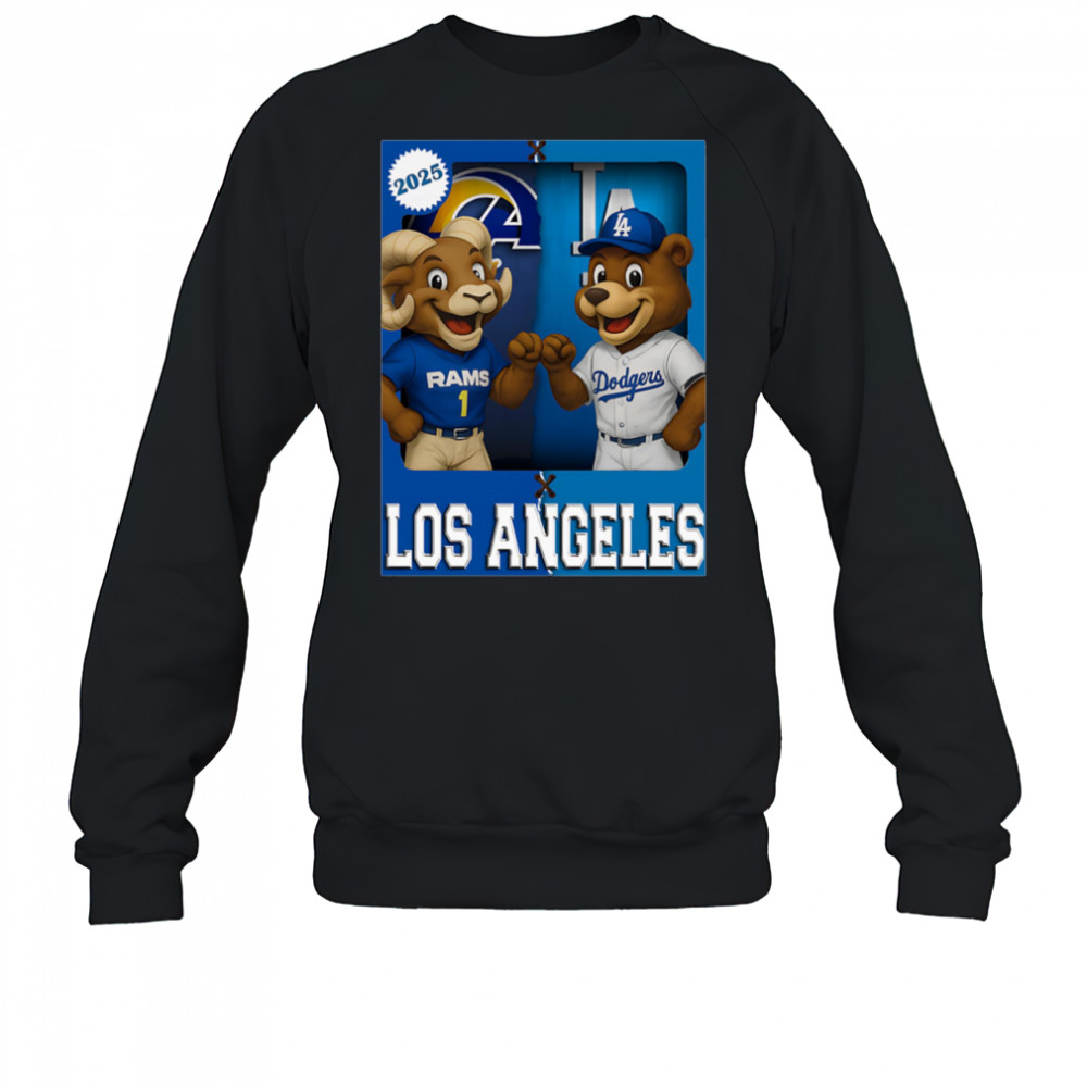 Los Angeles Rams and Los Angeles Dodgers mascot play card shirt Sweatshirt