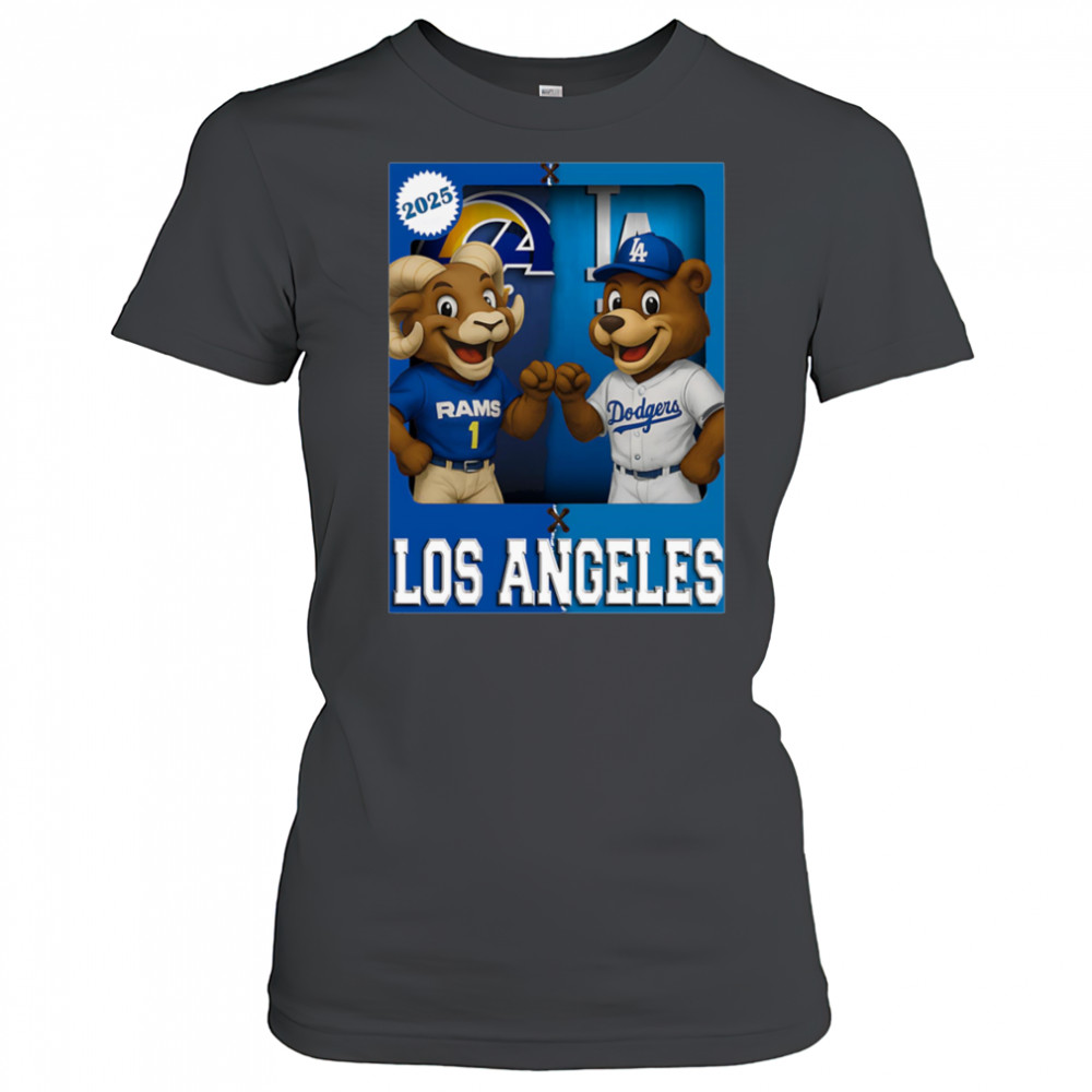 Los Angeles Rams and Los Angeles Dodgers mascot play card shirt Women's T-shirt
