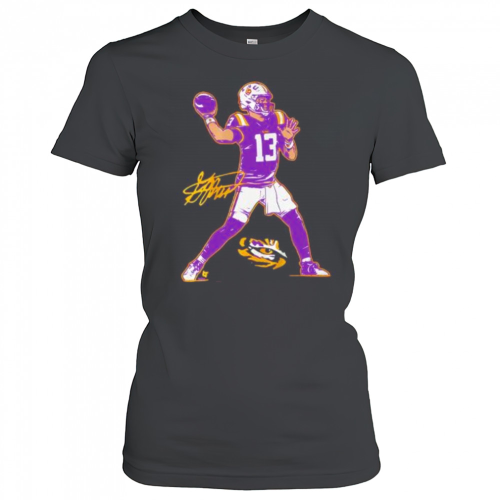 LSU Football Garrett Nussmeier Superstar Pose signature shirt Women's T-shirt