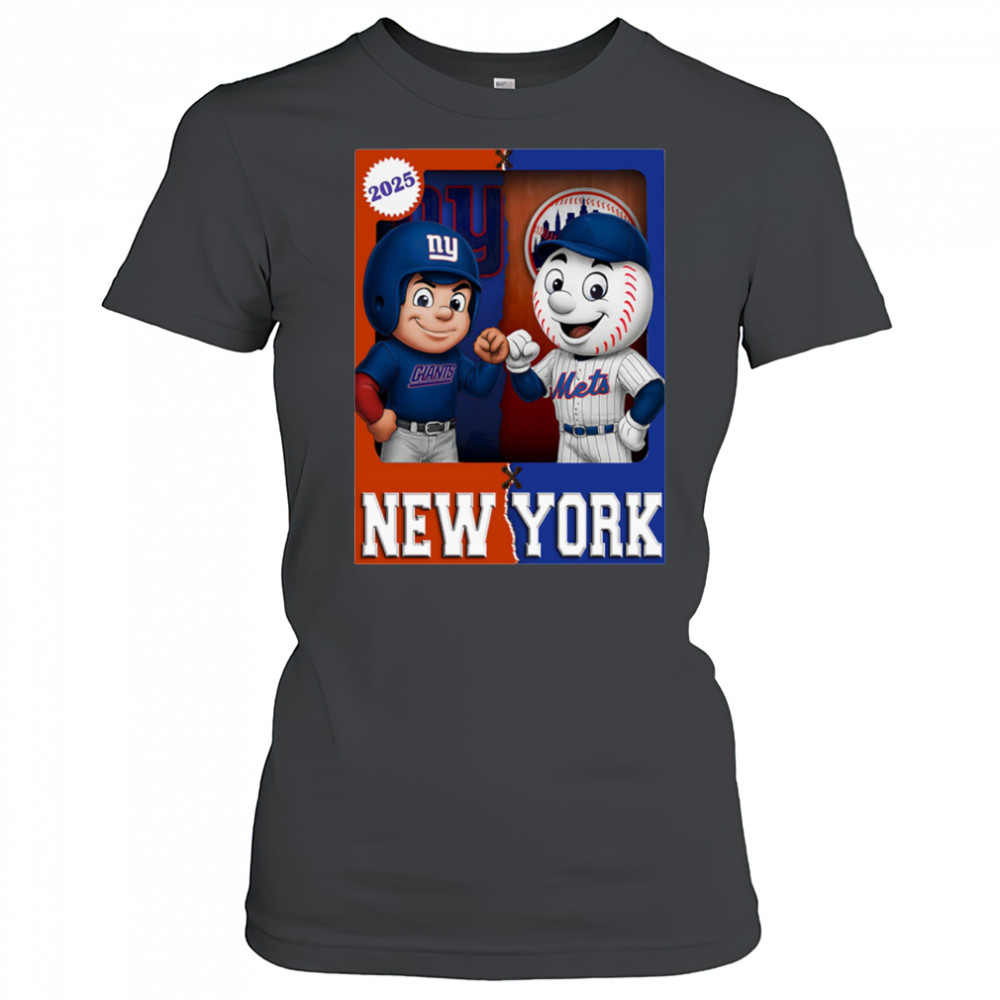 New York Giants and New York Mets mascot play card shirt Women's T-shirt
