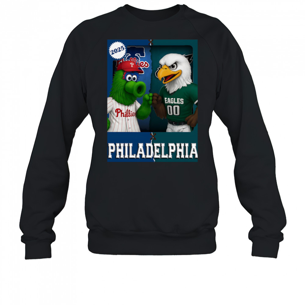 Philadelphia Eagles and Philadelphia Phillies mascot play card shirt Sweatshirt