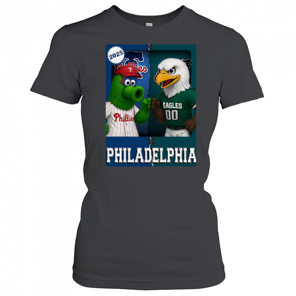 Philadelphia Eagles and Philadelphia Phillies mascot play card shirt Women's T-shirt