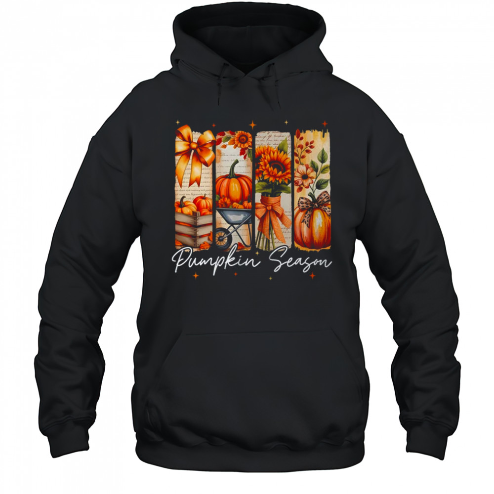 Pumpkin Season Coquette Fall Autumn Sunflower Floral Leopard shirt Hoodie