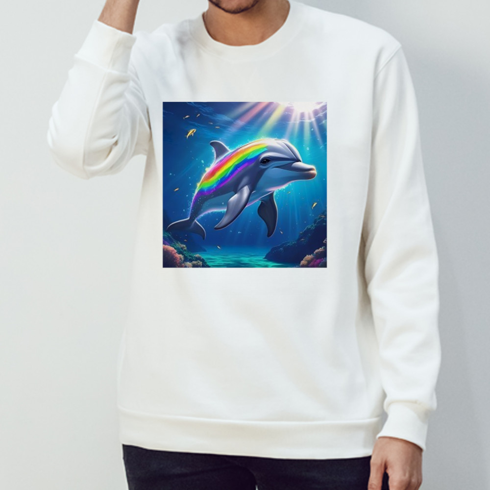 Rainbow Dolphin in Ocean shirt Sweatshirt