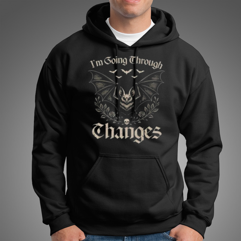 Vintage Gothic Bat Skull Roses Shirt Hoodie