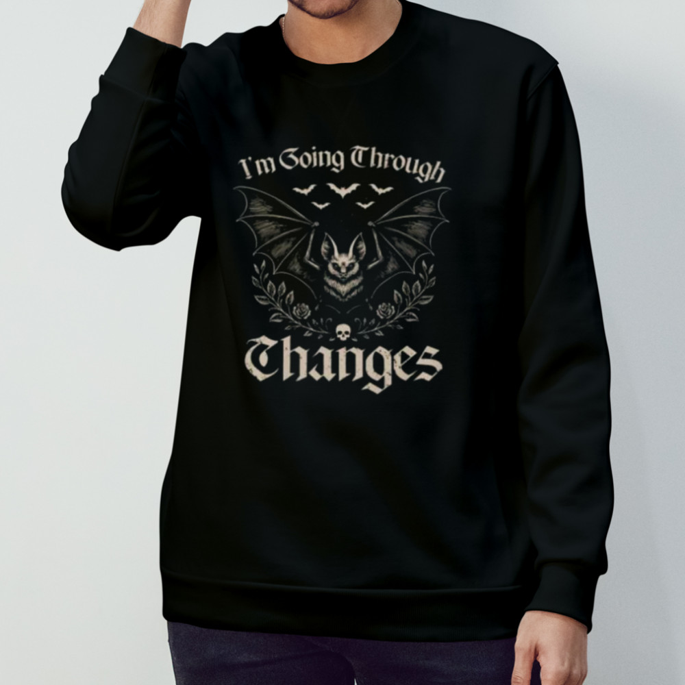 Vintage Gothic Bat Skull Roses Shirt Sweatshirt