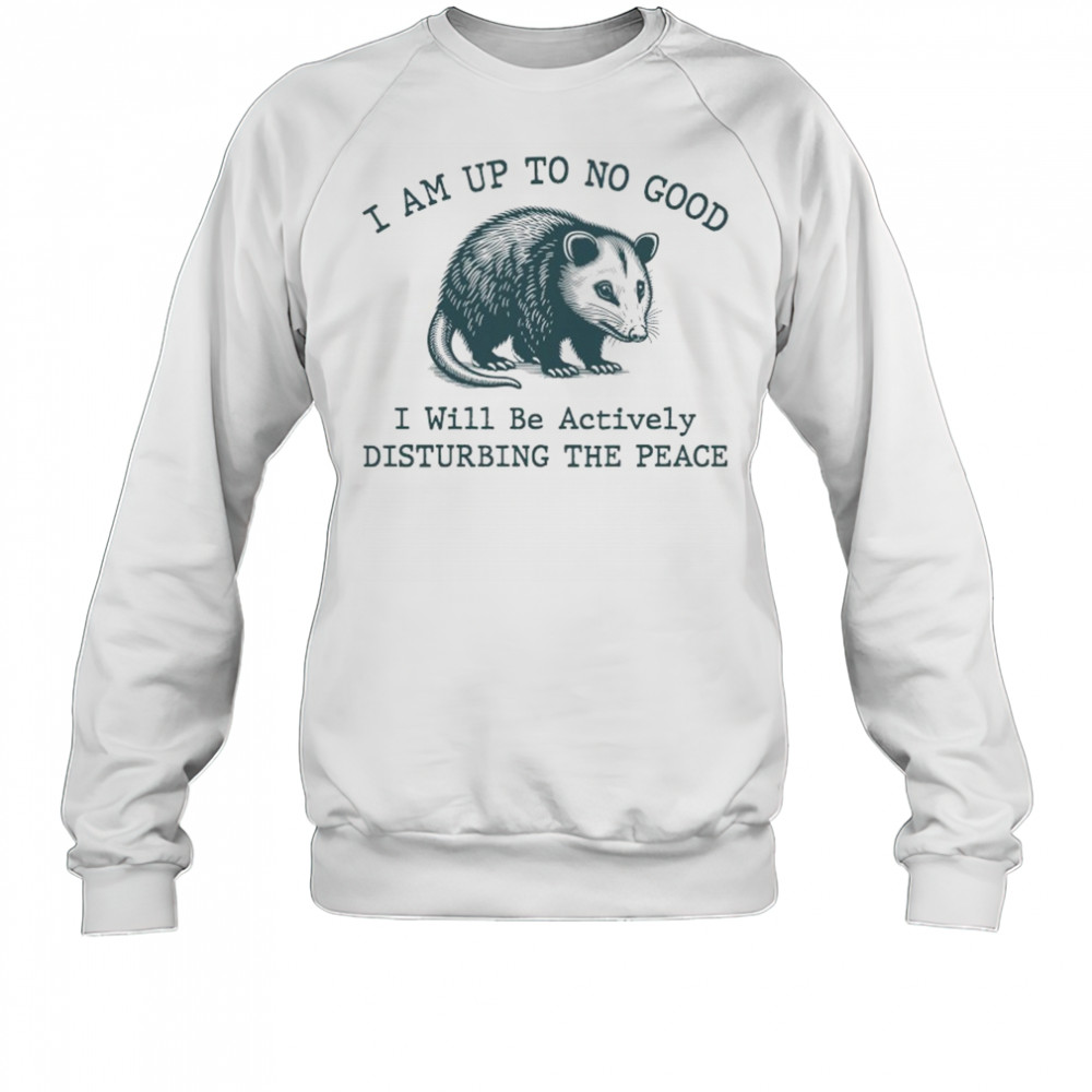 Opossum I am up to no good I will be actively disturbing the peace shirt Sweatshirt