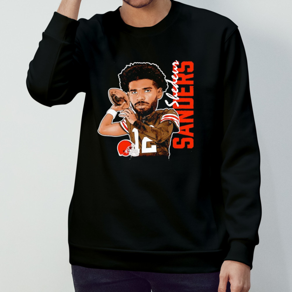 Shedeur Sanders Cleveland Browns caricature graphic shirt Sweatshirt