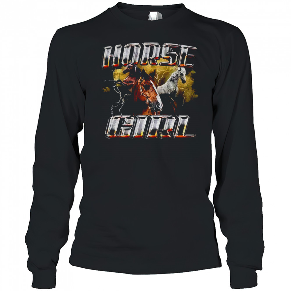 Horse girl graphic storm vintage shirt Long Sleeved