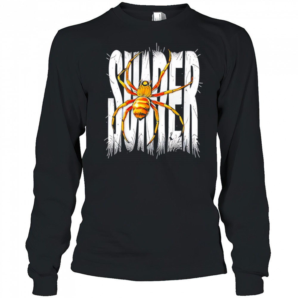 Spider Graphic Design Creepy Crawly Art shirt Long Sleeved