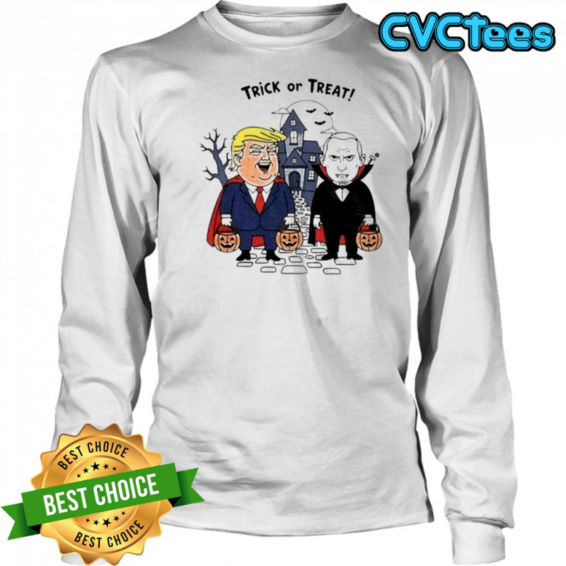 Donald Trump And Putin Trick Or Treat Halloween T-Shirt Long Sleeved