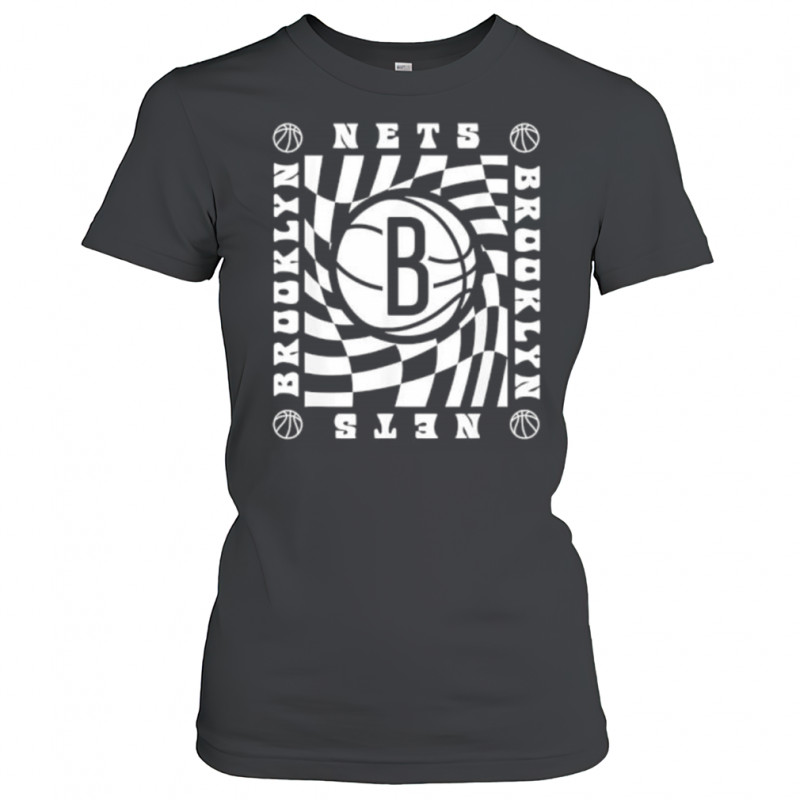 NBA Brooklyn Nets Retro Checkerboard Wave shirt Women's T-shirt