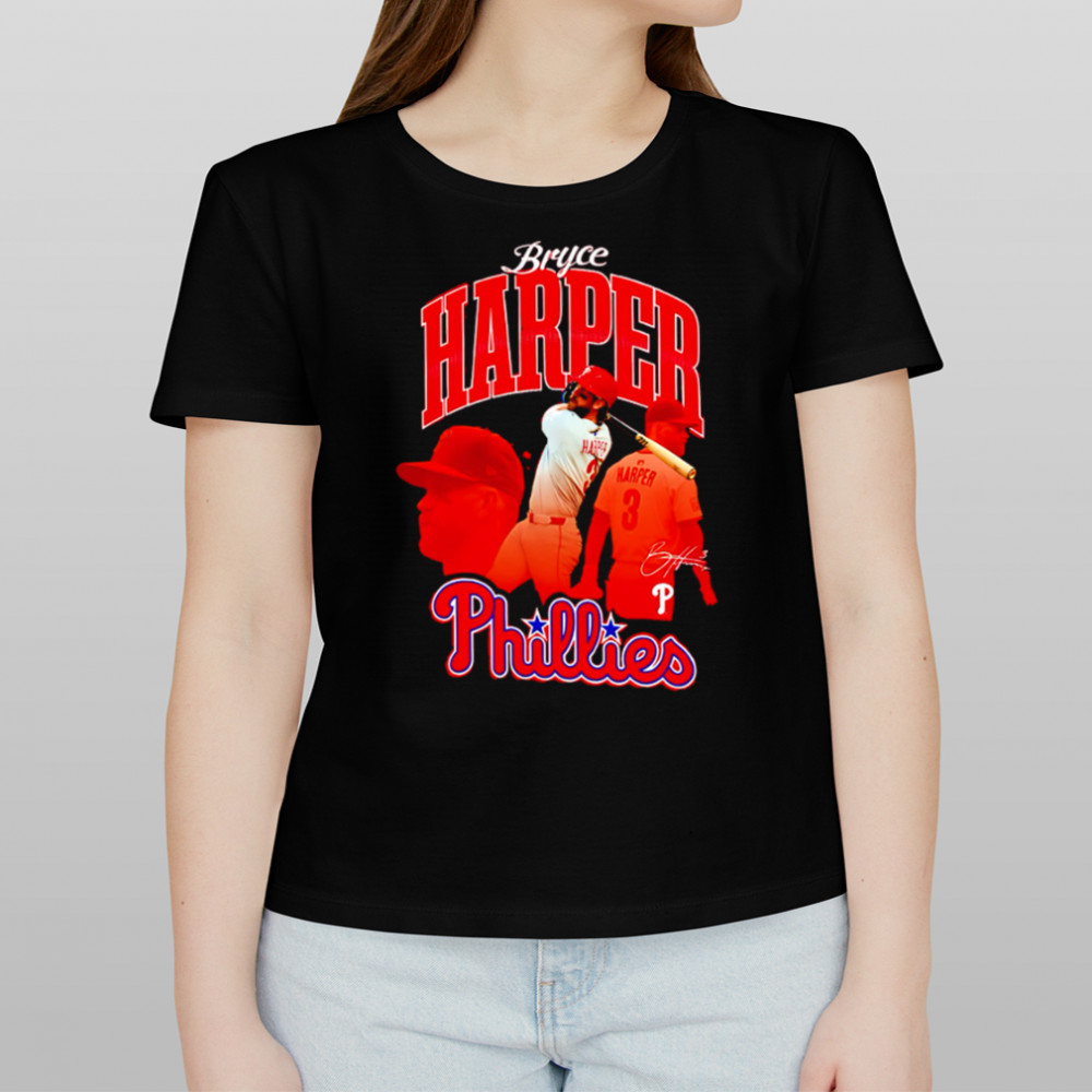 Bryce Harper Philadelphia Phillies Player Graphic signature shirt Women's T-shirt