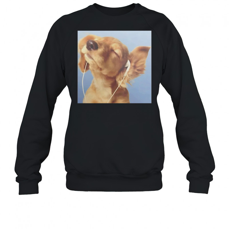 Headphones blue dog shirt Sweatshirt