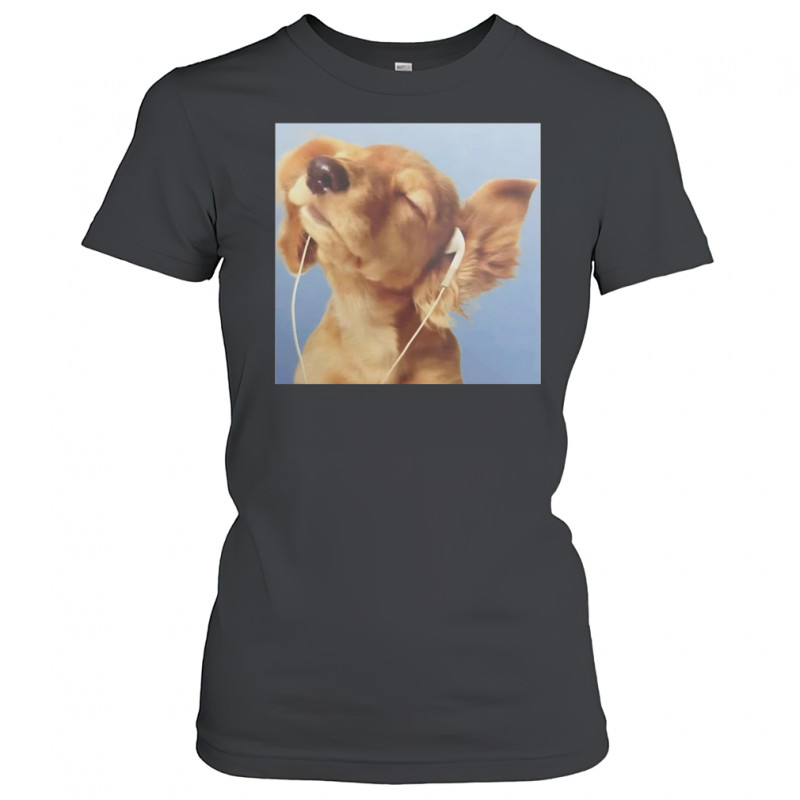 Headphones blue dog shirt Women's T-shirt