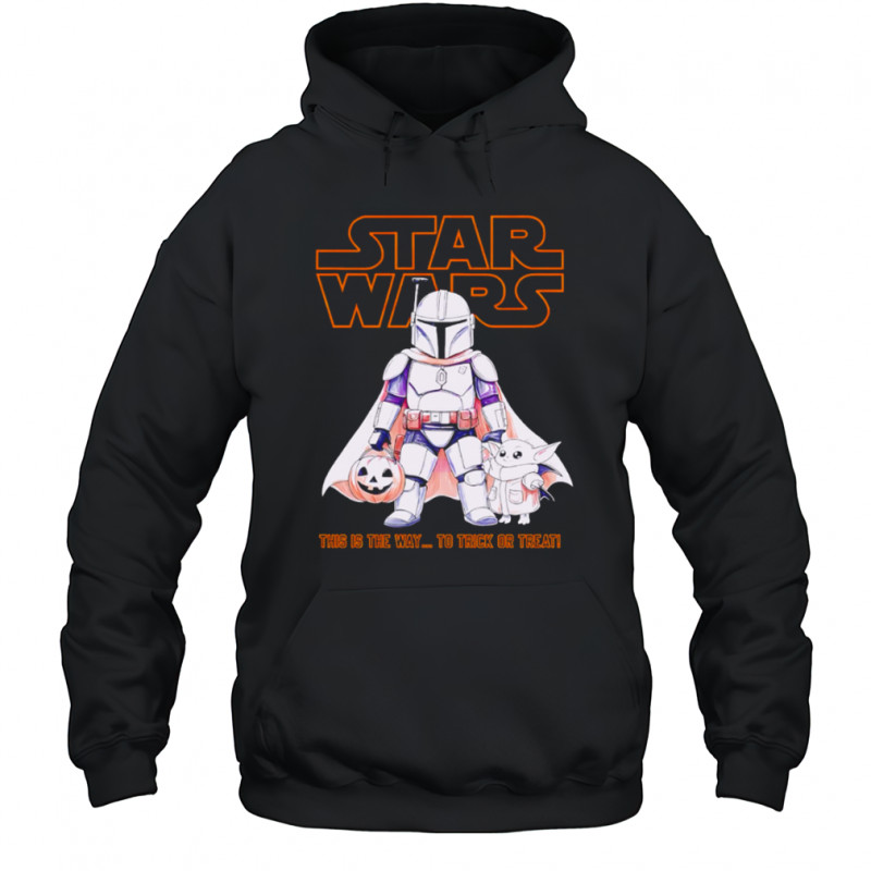 Star Wars Mandalorian And Grogu Trick Or Treat Halloween shirt Hoodie