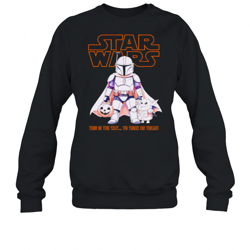 Star Wars Mandalorian And Grogu Trick Or Treat Halloween shirt Sweatshirt