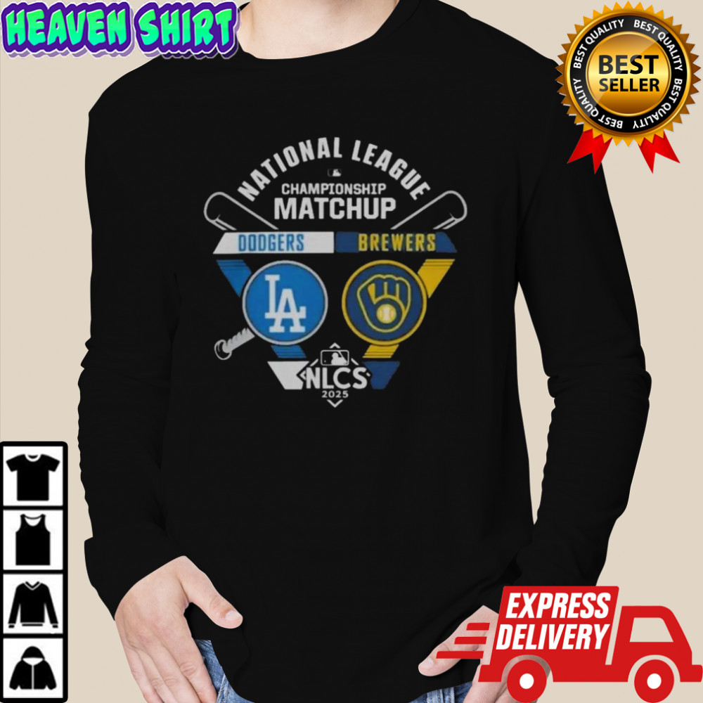 Matchup Los Angeles Dodgers Vs Milwaukee Brewers 2025 MLB NLCS Matchup T-Shirt Long Sleeved