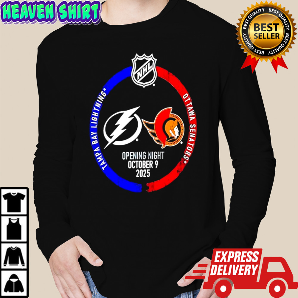 Tampa Bay Lightning vs Ottawa Senators 2025 NHL opening night shirt Long Sleeved