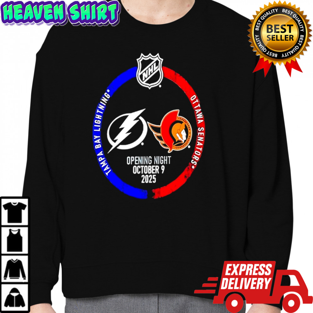 Tampa Bay Lightning vs Ottawa Senators 2025 NHL opening night shirt Sweatshirt