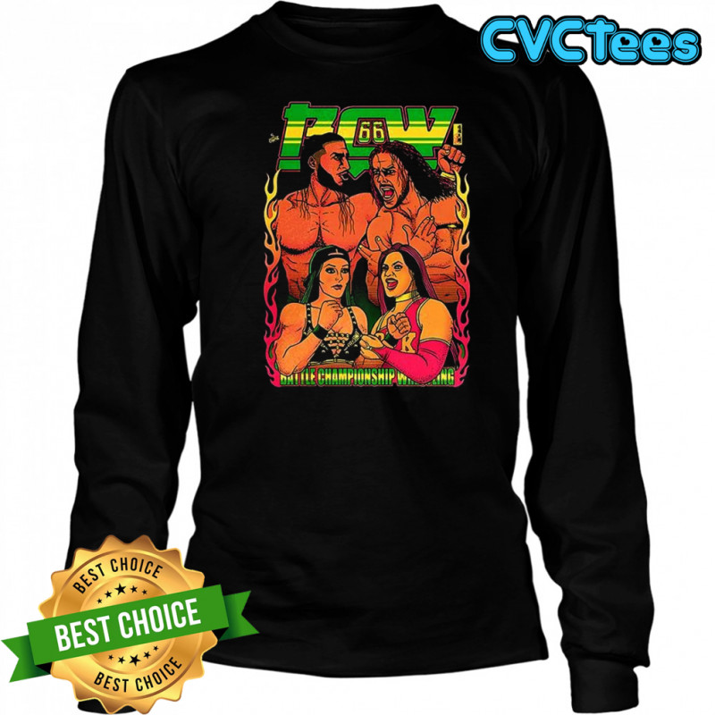 BCW 66 battle championship wrestling shirt Long Sleeved